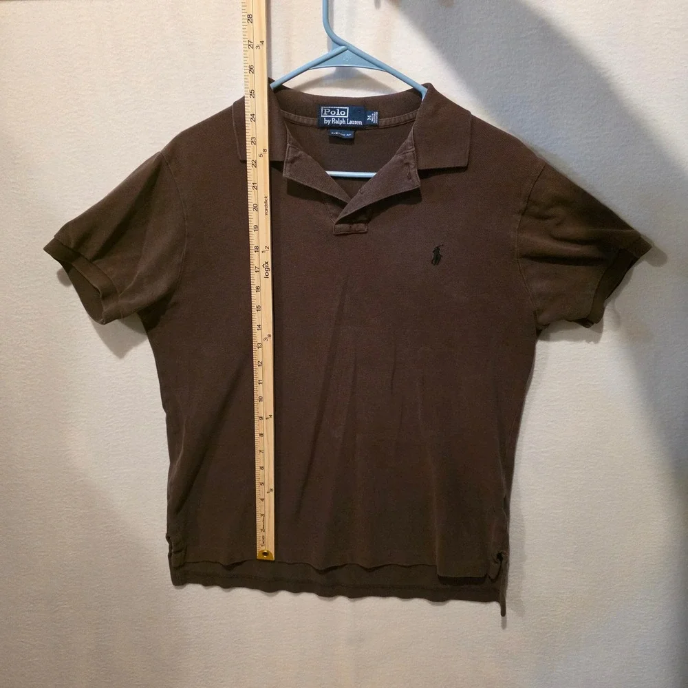 Polo Ralph Lauren Polo Shirt Mens M Brown Custom Fit Short Sleeve Cotton Pique
